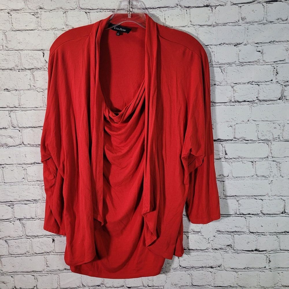 Evan-Picone, Red Top/Jacket Combo,‎ Long Sleeve, Size L